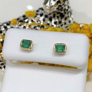 Boucles d'oreilles vintage 14 carats en or jaune massif plaqué rhodium 2CTW serties de diamants Boucles d'oreilles pour femmes Cadeau de mariage - Product Image 6