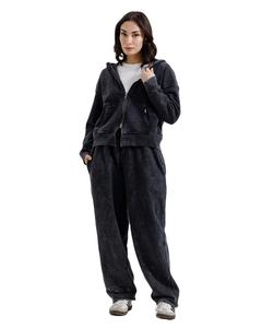 Pantalones Deportivos Holgados Extra Grandes Unisex de Fabricante Mayorista Personalizados, Conjuntos Deportivos con Cremallera, Lavado Ácido, Diseño Personalizado - Product Image 1