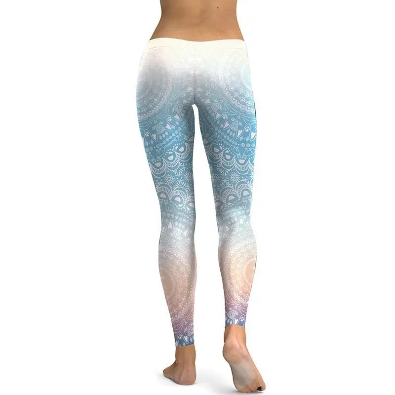 85% Polyester 15% Spandex Sublimierte Leggings und Strumpfhosen 4-Wege-Stretch Frauen neueste Fitness Sublimation enge Leggings