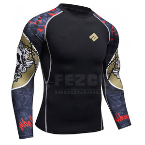 Service OEM à manches longues Manches complètes Rash Guard Tailles et conceptions personnalisées Spandex/Polyester Respirant et séchage rapide - Product Image 2