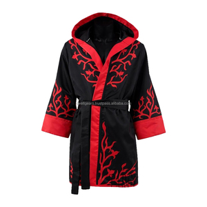 Ensemble de Robes de Boxe Personnalisées en Satin à Capuche pour la Cérémonie du Ring – Vêtements de Boxe Respirants de Haute Qualité – Vente en Gros - Product Image 1