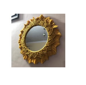 Factory Supplies Handmade Mirror <b>Wall</b> Macrame <b>Wall</b> Hanging other decorative <b>flowers</b> and plants - Product Image 2