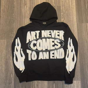 Custom Logo Cropped Hoodie for Men Distress Embroidery Multicolor 100% Cotton New Oversized <b>Streetwear</b> <b>Y2K</b> Plain Dyed Winter - Product Image 3