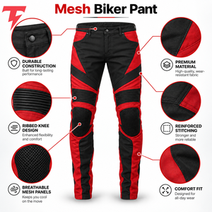 Pantalon de motard en mesh, style course, unisexe, toutes saisons, avec tissu ventilé, coupe confortable, construction fiable, moto - Product Image 6
