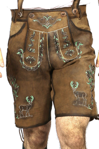 Auténticos trajes de Lederhosen bávaros para hombres cómodos estilo deportivo clásico Vintage cuero de tela de moda de alta calidad - Product Image 3