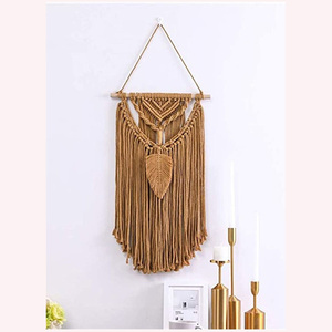 Decoración de pared colgante de hilo de doble color Arte de fibra estética elegante para estilo interior moderno, bohemio o rústico - Product Image 3