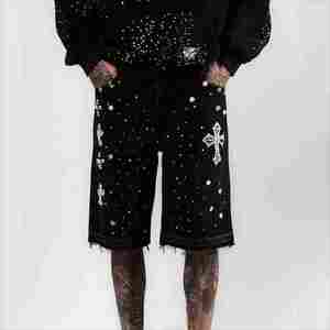 Pantalones Cortos de Mezclilla de Verano para Hombre de Alta Calidad, Transpirables, de Secado Rápido, Estilo Recto, Cintura Media, Lavado Claro, Tejido de Punto, Casual, 100% - Product Image 5