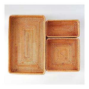 ถาดเสิร์ฟแบบเวียดนามทำจากไม้ไผ่ธรรมชาติทนทานหวายทอเป็นมิตรกับสิ่งแวดล้อมสำหรับใช้ในร้านอาหาร-SS2088 - Product Image 1