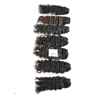 100% vierge noir femmes couleur naturelle vague Curl Styles économique Double trame Extensions de cheveux humains - Product Image 4