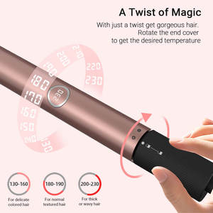 مكواة شعر 2 في 1 بشاشة LED، مكواة مسطحة من السيراميك والتيتانيوم، مكواة شعر 1 بوصة للتمليس والتجعيد - Product Image 4