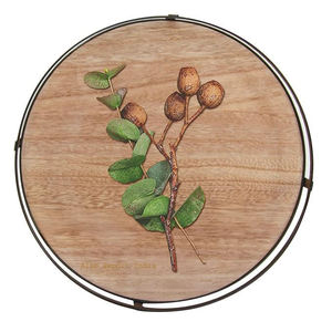 Plateau de service en bois rond le plus vendu Conception en métal Finition noire Taille personnalisée Surface lisse pour collations Plateau à boire du thé - Product Image 5