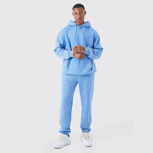 Survêtement surdimensionné à capuche pour homme 100% coton tricoté en molleton imprimé Stone Wash Winter Sweatsuit avec fonction anti-rétrécissement grande taille - Product Image 1