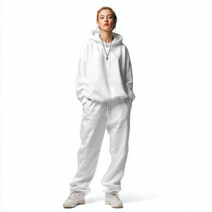 Ensemble de survêtement pour femmes, sweat-shirt à capuche oversize d'hiver, streetwear, sweat-shirt à capuche en polaire épais, pantalon de jogging ample pour femmes - Product Image 6