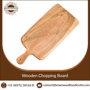 Planche à découper durable en bois d'acacia fini naturel taille personnalisée sans danger pour les aliments artisanat en bois brun de marque forme rectangulaire - Product Image 2