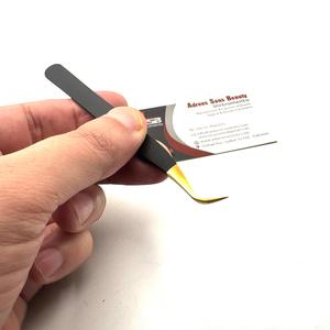 Pinzas para Extensión de Pestañas al por Mayor, Negras y Doradas, de Acero Inoxidable, Pinzas con Punta Dorada Personalizable, Servicio OEM - Product Image 4