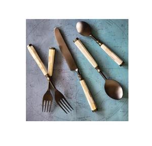 Juego de cubiertos modernos de acero inoxidable con mango de madreperla, cubiertos de diseñador, vajilla de comedor elegante para el hogar y el hotel - Product Image 6