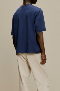 T-shirt homme avec logo personnalisé 100% coton conception de luxe qualité côtes col rond oversize épaules tombantes Streetwear T-shirt vierge pour hommes - Product Image 2