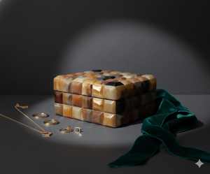 Buffalo Horn <b>Box</b> for Jewelry & Gift Storage-<b>Soft</b> Interior for Delicate Items High Quality - Product Image 3