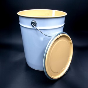 Seaux coniques en fer blanc personnalisables de 305 mm avec couvercle à cosse ou couvercle à loquet annulaire et capacité totale de 13,5 à 27 lt. - Product Image 3