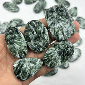 Cabujones de serafinita rusos naturales de alta calidad Piedra preciosa de cristal de alta calidad para la fabricación de joyas Suministro al por mayor - Product Image 1