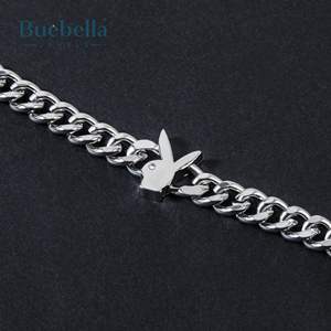 8mm 925 Sterling Silver Bunny Heads Cuban Bracelet for Men <b>Fine</b> Hip Hop Style Moissanite Jewelry - Product Image 4