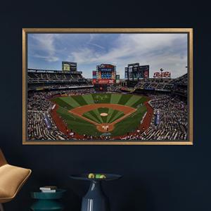 Stadium Tempered Glass Wall Art: Football Field Print <b>Canvas</b>,GOLD <b>FRAMED</b> <b>CANVAS</b> - Product Image 1
