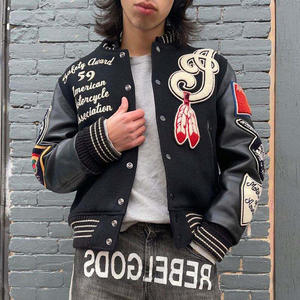 Vestes Varsiti personnalisées Vestes d'université en cuir et laine Vestes d'université à broderie pour enfants avec logo en gros - Product Image 3