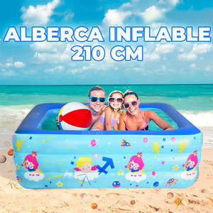 Piscina Gonfiabile Familiare 210*135*55 cm, Categoria Prodotti per Divertimento Acquatico - Product Image 3