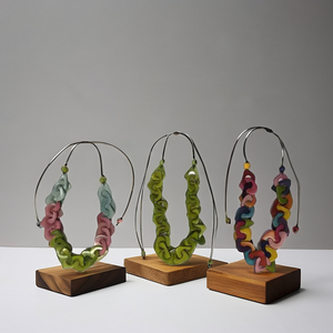 Handmade Tagua Chain-Link <b>Necklace</b> – Eco-Friendly <b>Statement</b> Jewelry with Colorful Vegetable Ivory Beads for Women - Product Image 1