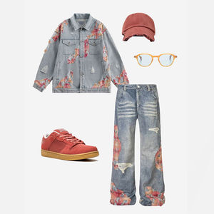 Veste en jean bleu pour femmes avec plusieurs accents de fermeture éclair, veste en jean courte de style moto, vêtements d'extérieur tendance, veste à manches longues pour femmes - Product Image 2