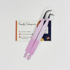 2025 personnalisable Logo imprimé ours conception en acier inoxydable pince à cils professionnelle antistatique Durable précision cils - Product Image 3