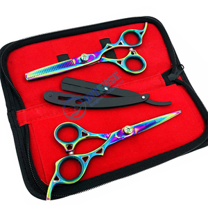 Juego de tijeras de corte y adelgazamiento de pelo de peluquero profesional, herramientas de salón de peluquería de acero inoxidable para estilistas OEM - Product Image 4