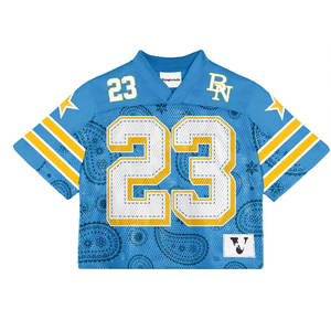 Camiseta Deportiva Personalizada, Camiseta de Fútbol Americano, Impresión por Sublimación, Malla, Color Marrón para Hombre, Talla Grande, Hombros Caídos - Product Image 6