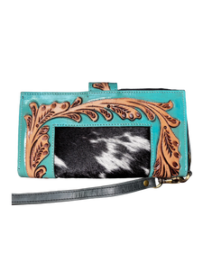 Conjunto de Bolso de Mano y Cartera de Cuero Genuino Estilo Vintage Occidental para Mujer, con Bloqueo RFID, Cierre de Cremallera, Borla, Forro de Nailon y Algodón Resistente - Product Image 2