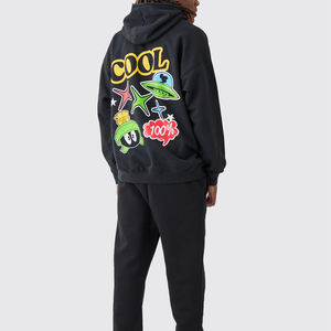 ผู้ชายฤดูหนาวเสื้อฮู้ดและเสื้อสเวตเตอร์แบบกําหนดเองพร้อมพิมพ์โลโก้ที่กําหนดเอง / โลโก้ขนแกะเฮฟวี่เวทธรรมดา OEM คุณภาพสูงพิมพ์เสื้อกันหนาวหมวก - Product Image 4