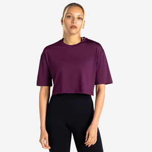 Personalizado de algodón de gran tamaño en blanco liso suelto Crop Top camisetas recortadas de gran tamaño camiseta para las mujeres - Product Image 1