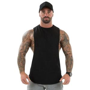 Camiseta de tirantes de verano para hombre, ropa informal de gimnasio de poliéster de secado rápido, decoración de cadenas bordadas de bolsillo con estampado de estilo muscular de Color sólido - Product Image 1