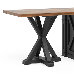 Cajones de almacenamiento de madera de teca maciza con Isla de cocina de campo francés de dos tonos de lujo, gabinetes de diseño de granja para aplicaciones de comedor - Product Image 5