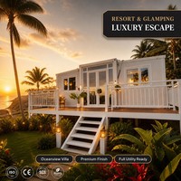 Villa de plage préfabriquée de luxe à double aile pliable anti-corrosion pour station balnéaire et vie en île