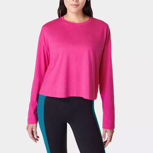 Camisetas de manga larga de mujer lisas en blanco al por mayor de calidad superior, ropa de verano superventas, camisa de manga larga de secado rápido para mujer - Product Image 1