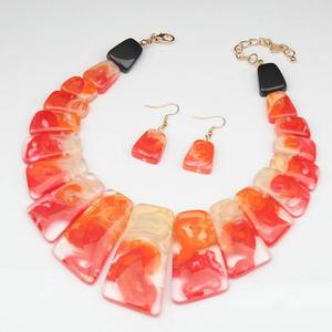 ชุดต่างหูสร้อยคอลายไม่เหมือนใครชุด2024ต่างหูสร้อยคออะคริลิกเรซินแนวพังค์แนวโบฮีเมียนสร้อยคอแฟชั่นเรซินเครื่องประดับแนวเรซินย้อนยุค - Product Image 2