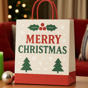 Bolsas de regalo reciclables biodegradables ecológicas de papel de Arte de Navidad al por mayor - Product Image 1