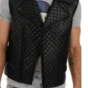 Gilet de moto réversible en cuir véritable personnalisé, élégant et très vendu, de haute qualité, décontracté, tendance, coupe-vent, grande taille - Product Image 2