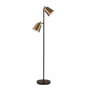 Lampe de sol moderne en métal de luxe avec design géométrique en noir pour la décoration de salon - Product Image 2