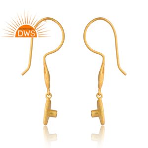 Texture Design 925 Sterling Silver 18K Plaqué Or Naturel Cz Gemstone Boucle D'oreille Design Demi Fine Jewelry Fabricant. - Product Image 3