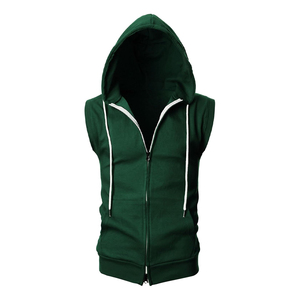 Sudaderas con capucha sin mangas ajustadas deportivas para hombre personalizadas al por mayor de fábrica - Product Image 5