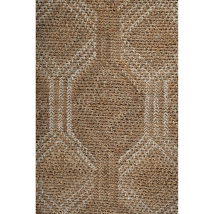 Tapis en jute et chanvre à motif géométrique beige-brun Nomadic Threads PDJT-225, tissage plat, pour la maison, la chambre, le salon, le couloir, forme rectangulaire - Product Image 3
