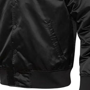 Chaqueta Bomber Deportiva de Alta Calidad, Chaqueta de Satén con Cuello Redondo para Hombre, Invierno, Logotipo Personalizado en la Parte Delantera - Product Image 3