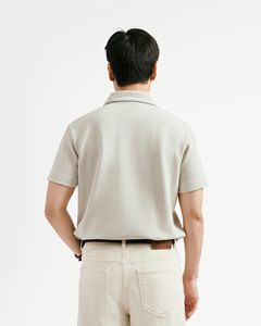 Chemise à manches courtes en tricot pour homme de haute qualité, imprimé, coupe ajustée, respirante, décontractée par Routine Vietnam - Product Image 2