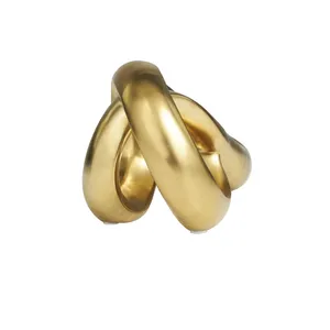 Sculpture abstraite en aluminium argenté poli de style Art déco antique, boucle infinie, décoration d'intérieur - Product Image 3